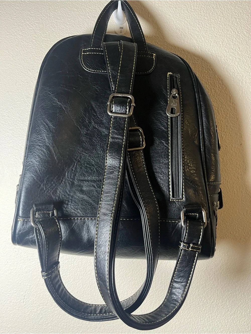 Montana West Black Studded & Woven Accent Backpack